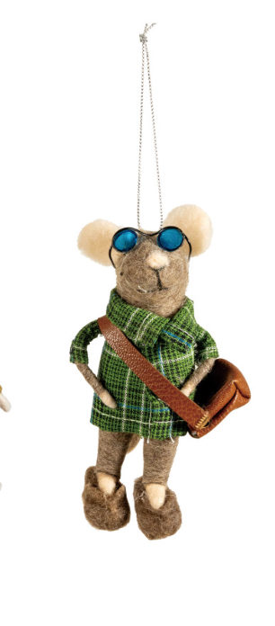 Tourist Mouse Ornament