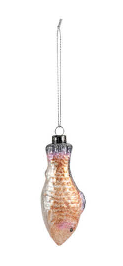 Hand-Painted Mercury Glass Fish Ornament