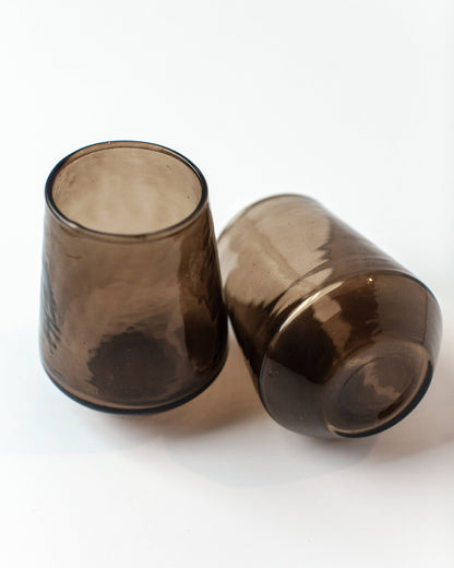 Handblown Hammered Glass Water Tumbler