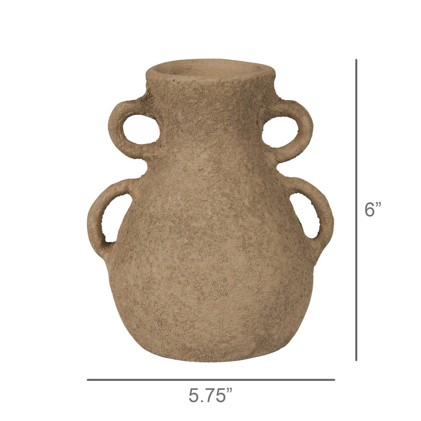 Corsica Vase with Double Handle, Beige - Sm