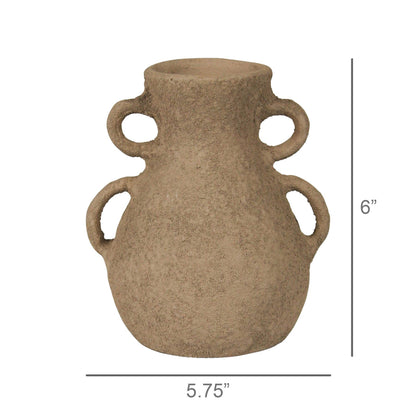 Corsica Vase with Double Handle, Beige - Sm