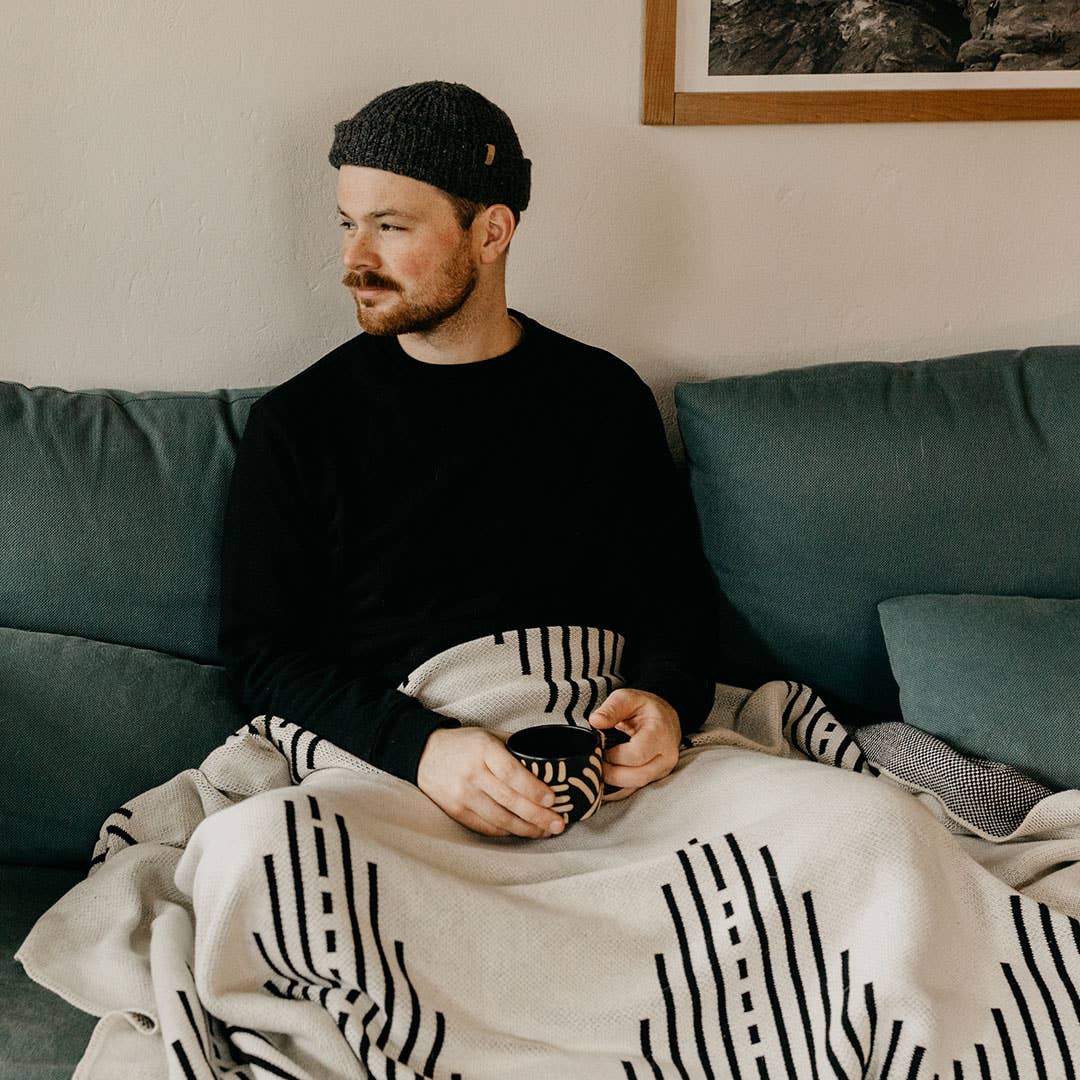 Reika Ivory Throw Blanket - Modern, Home Accent, Iceland