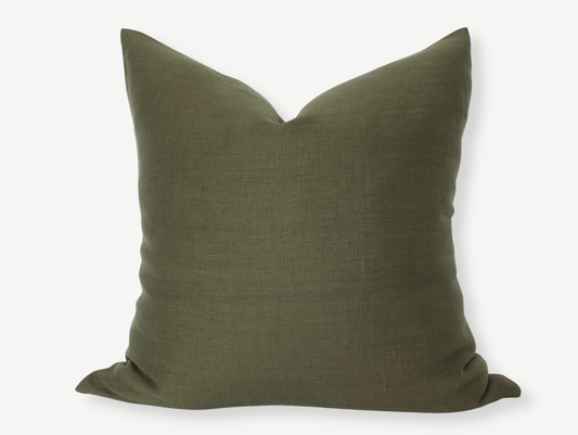 Olive Pillow Cover, Olive Green Pillow | Dark Olive