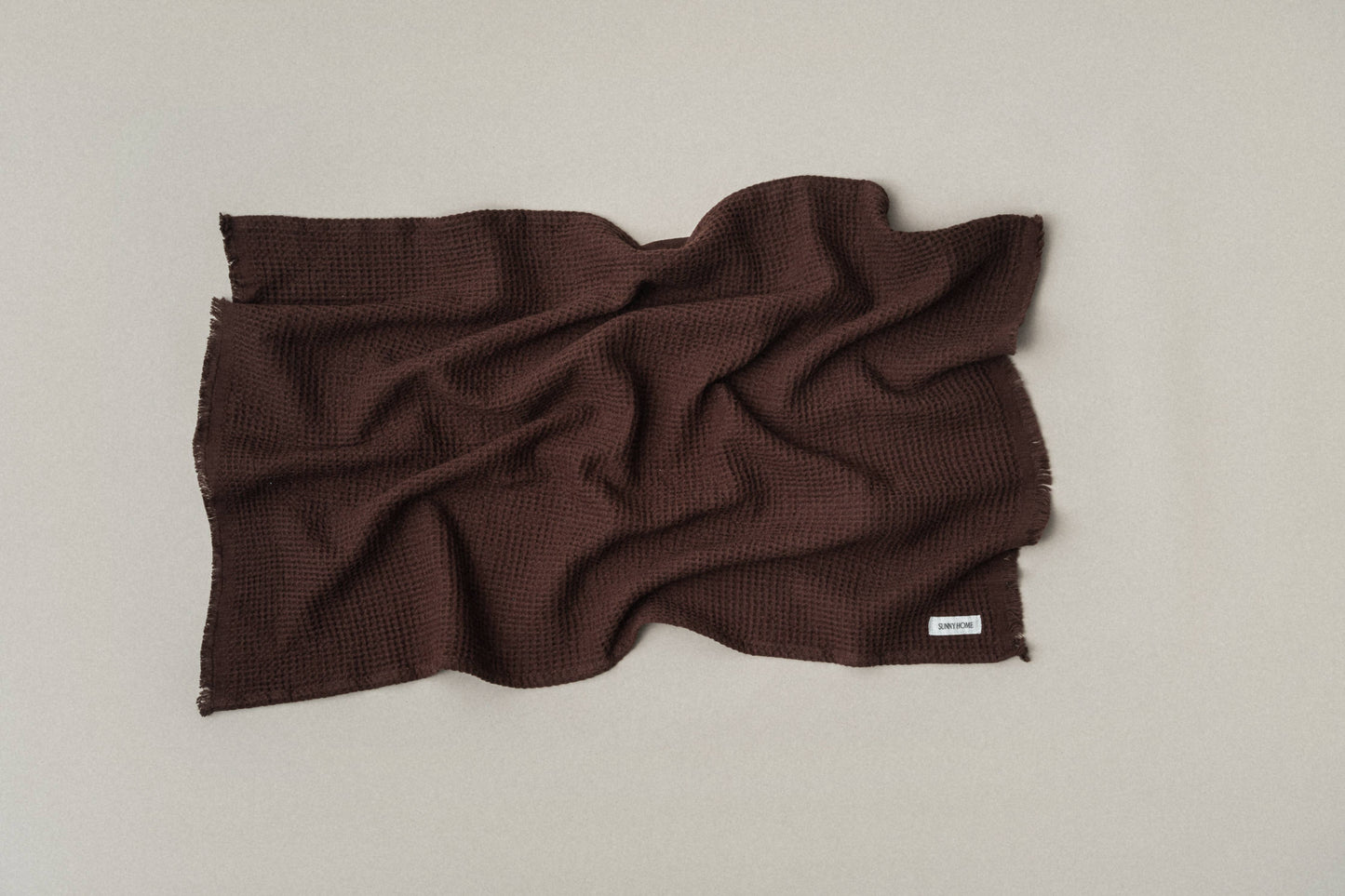Quick Dry Soft Waffle Cotton Bath Towel | Umber Brown