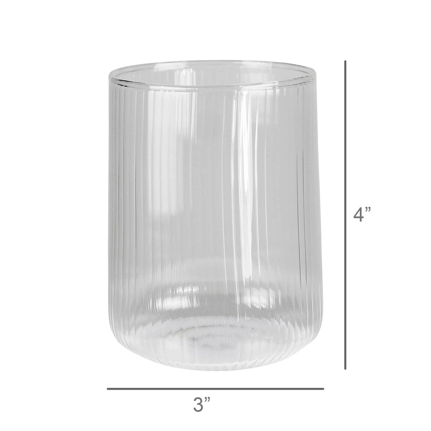 Jolie Ribbed Low Ball, Glass