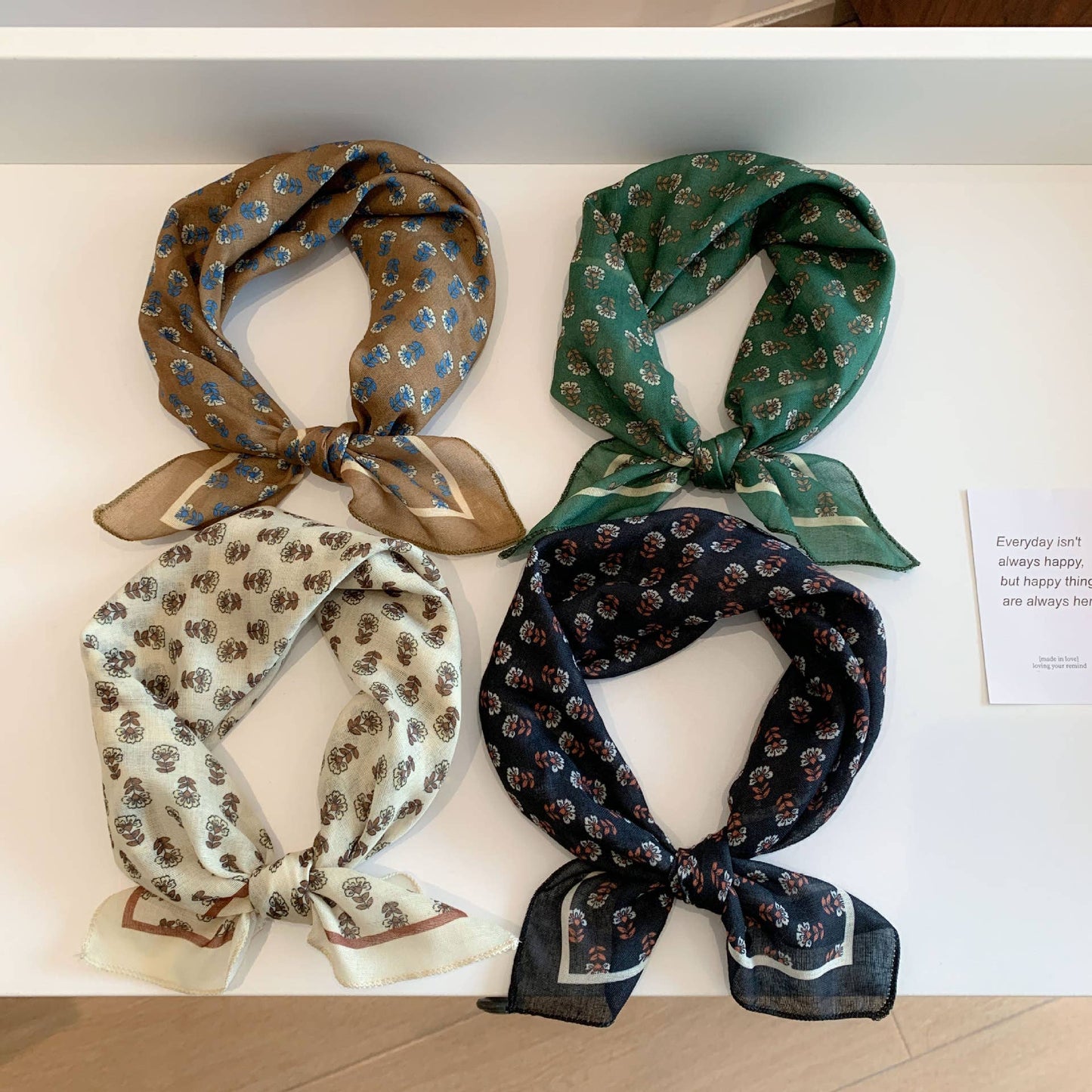 Bohemia Tropical Floral botanical square scarf bandana