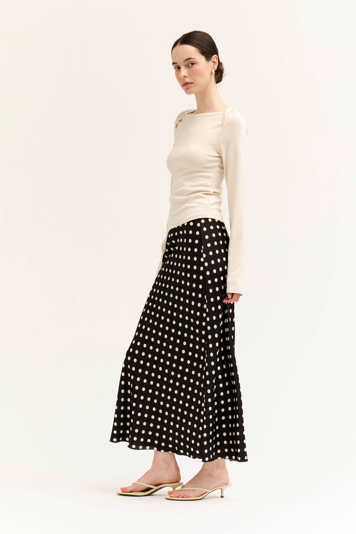 POLKA DOT SLIP SKIRT