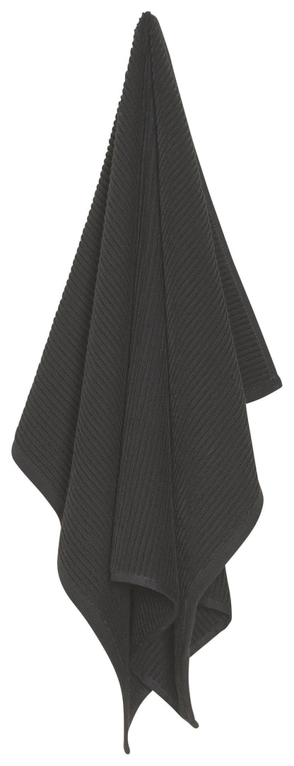Ripple Black Turkish Cotton Dishtowel