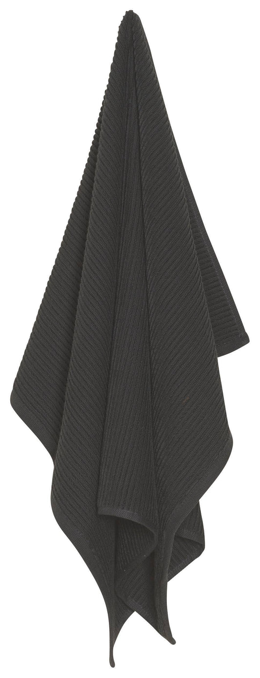 Ripple Black Turkish Cotton Dishtowel