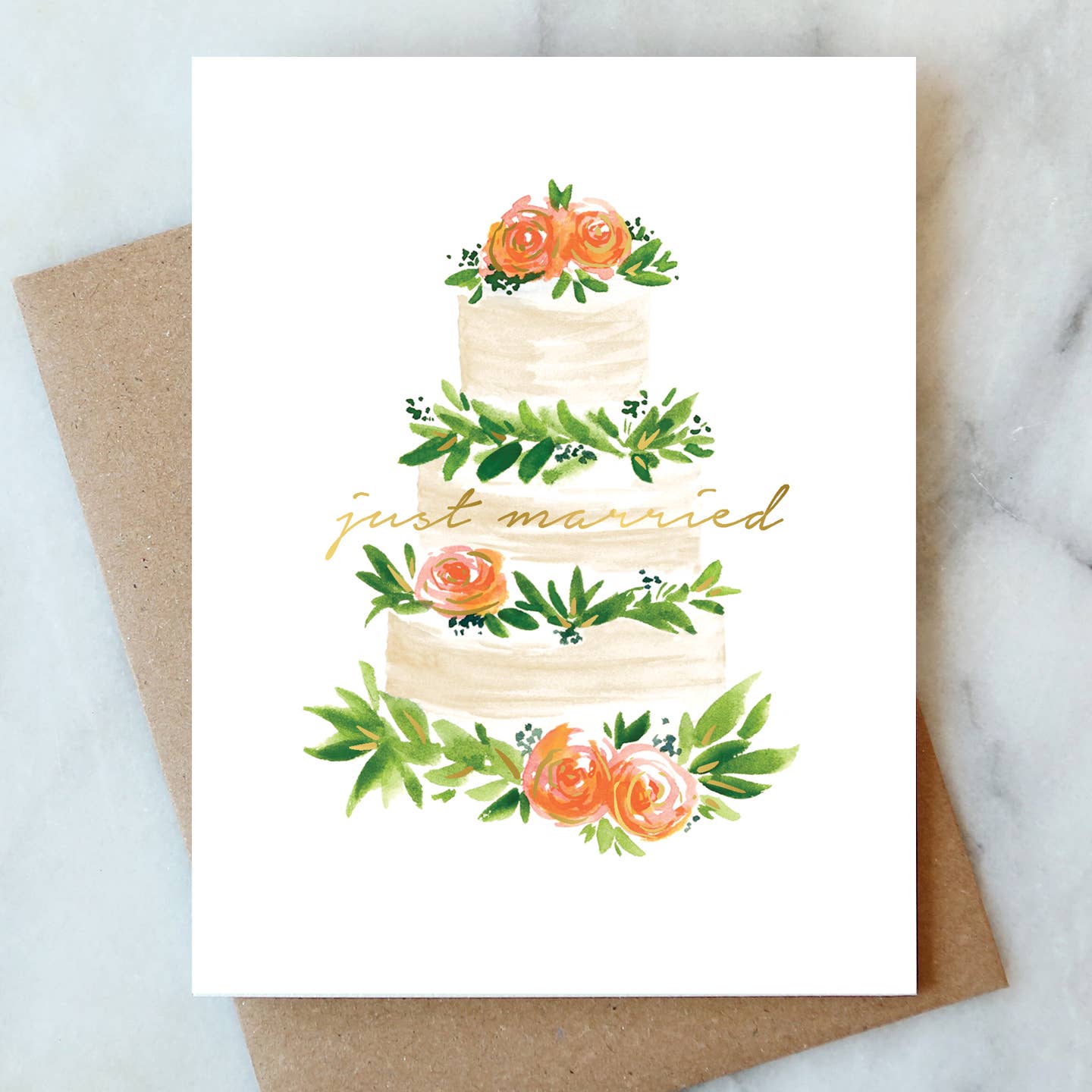 Just Married Cake Greeting Card | Wedding Card