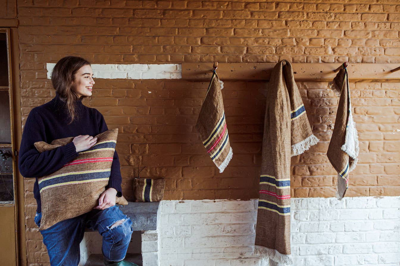The Belgian Pillow in Camp Stripe