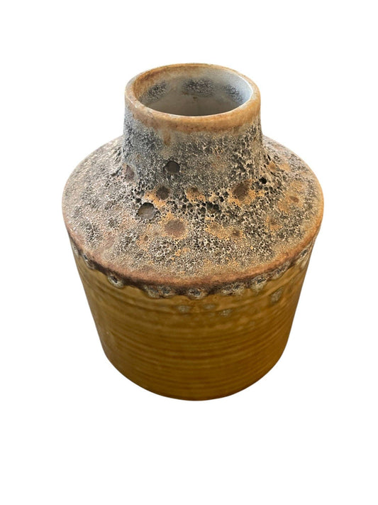 Ceramic Vase - Antique Yellow 5.4"x5.4"x6.5"