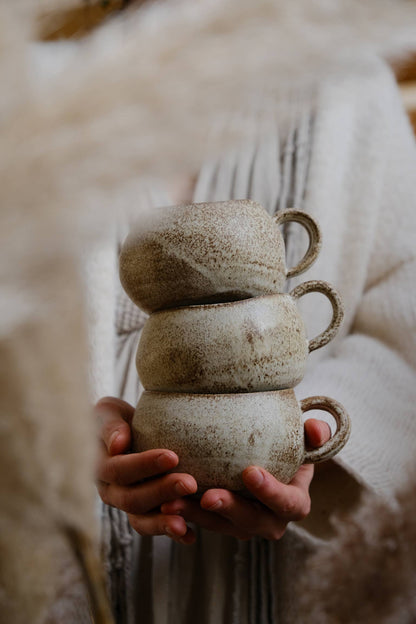 Earthling- "HOME" low cappuccino mug stoneware