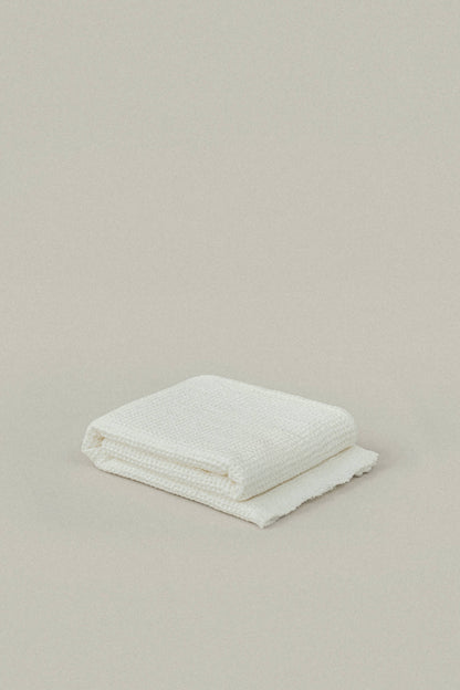 Quick Dry Soft Waffle Cotton Bath Towel | Soft White