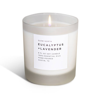 Eucalyptus + Lavender Frosted Soy Candle