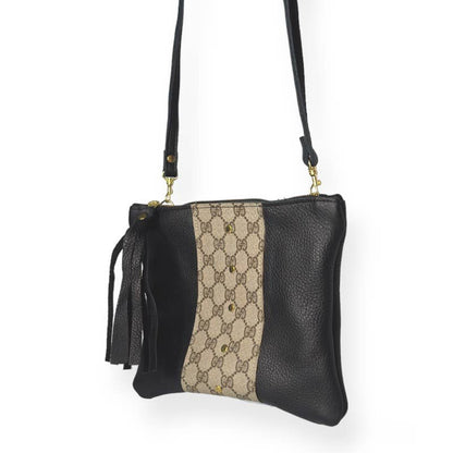 Caroline Crossbody In Black Leather | Upcycled Gucci