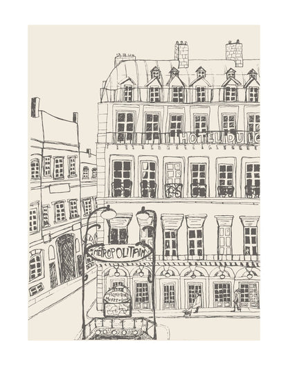 Hotel Du Louvre, Giclée Fine Art Print