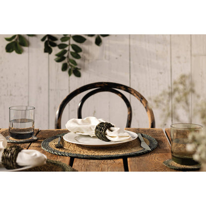 Green Border Seagrass Coasters Set of 4