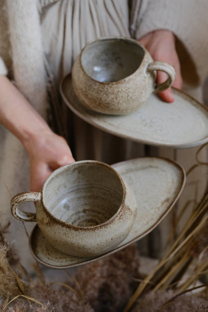 Earthling- "HOME" low cappuccino mug stoneware