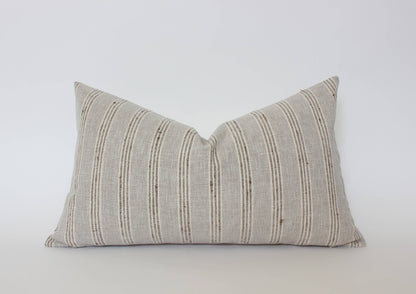 Neutral Striped Throw Pillow Cover | Landyn