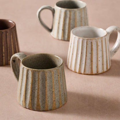 Sundara Conical Fluted Ceramic Espresso Mugs