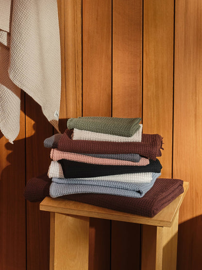 Quick Dry Soft Waffle Cotton Bath Towel | Umber Brown