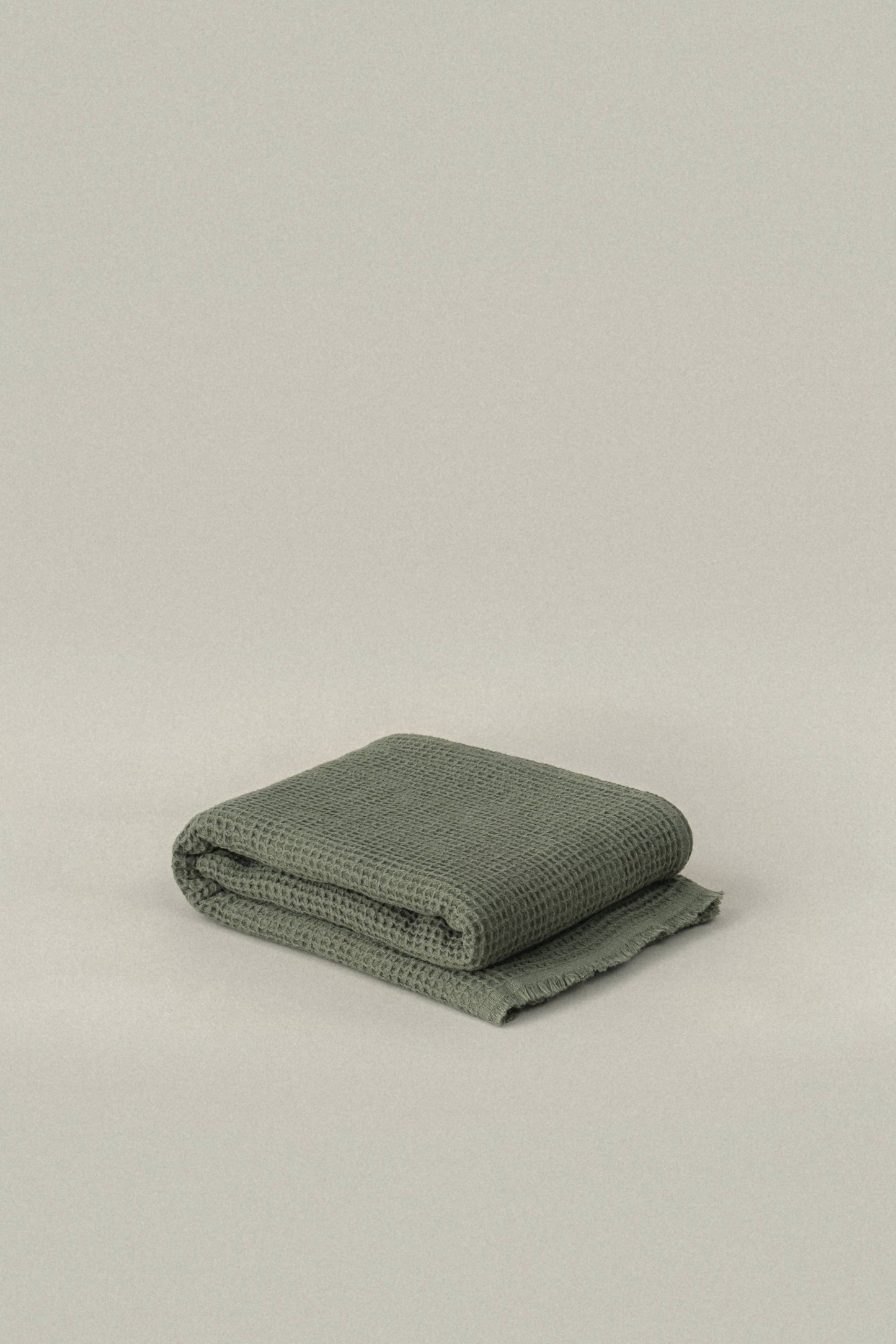Quick Dry Soft Waffle Cotton Hand Towel | Olive Green