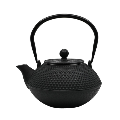 Black Hobnail Design 44oz Cast Iron Tea Pot (1/6)