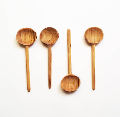 Olive Wood Condiment Spoons | Set of 4
