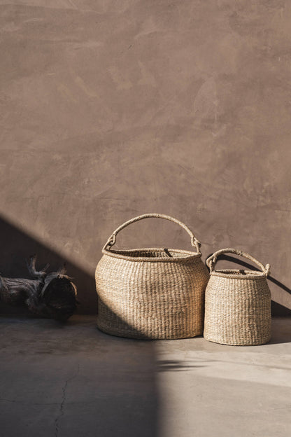 Natural Woven Seagrass Storage Basket with Handles | Satna
