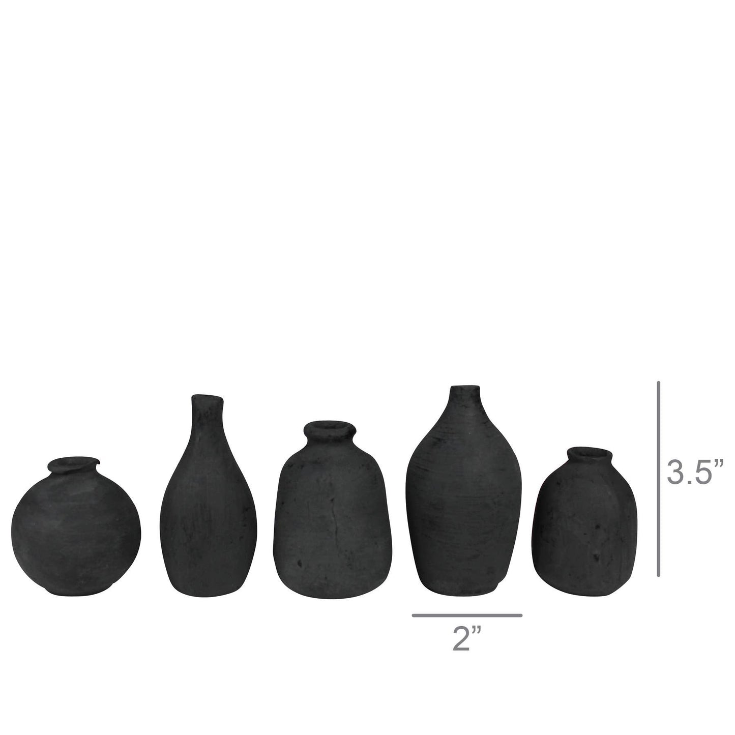 Tiny Terra Cotta Vase - Black