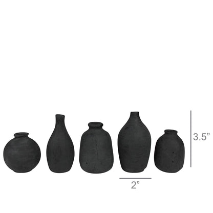 Tiny Terra Cotta Vase - Black