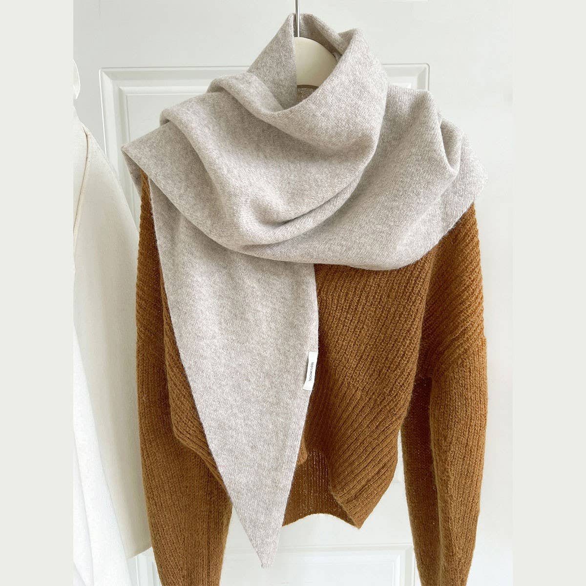 Aussie Wool 100% Large Knit Triangle Shawl