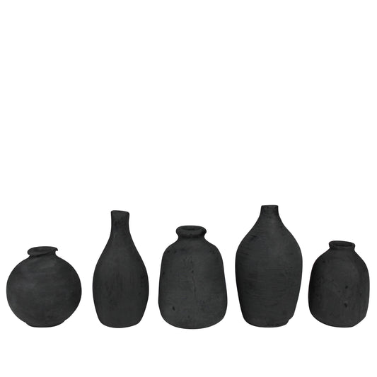 Tiny Terra Cotta Vase - Black