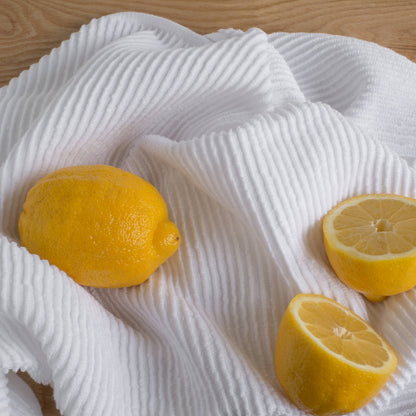 Ripple White Turkish Cotton Dishtowel