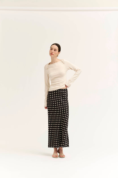 POLKA DOT SLIP SKIRT