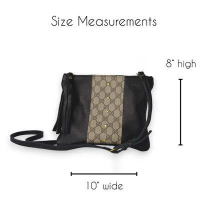 Caroline Crossbody In Black Leather | Upcycled Gucci