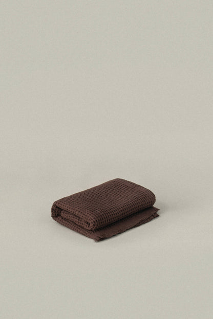 Quick Dry Soft Waffle Cotton Bath Towel | Umber Brown