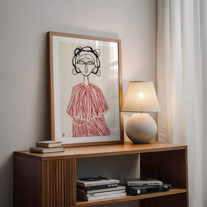 Abstract Portrait Art Print: Minimalist Sketch Illustration