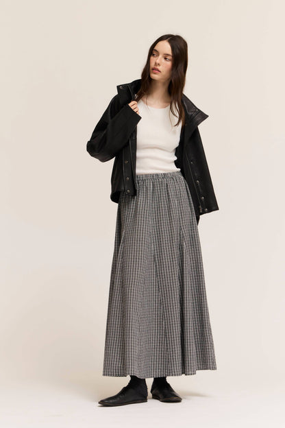 PLAID PANEL SKIRT