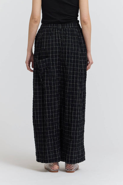 CHECK PRINT GAUZE PANTS