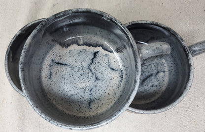 Flower Garden soup bowl in snow storm glaze