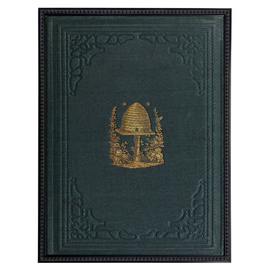 Framed vintage dark green bee keeping book cover II