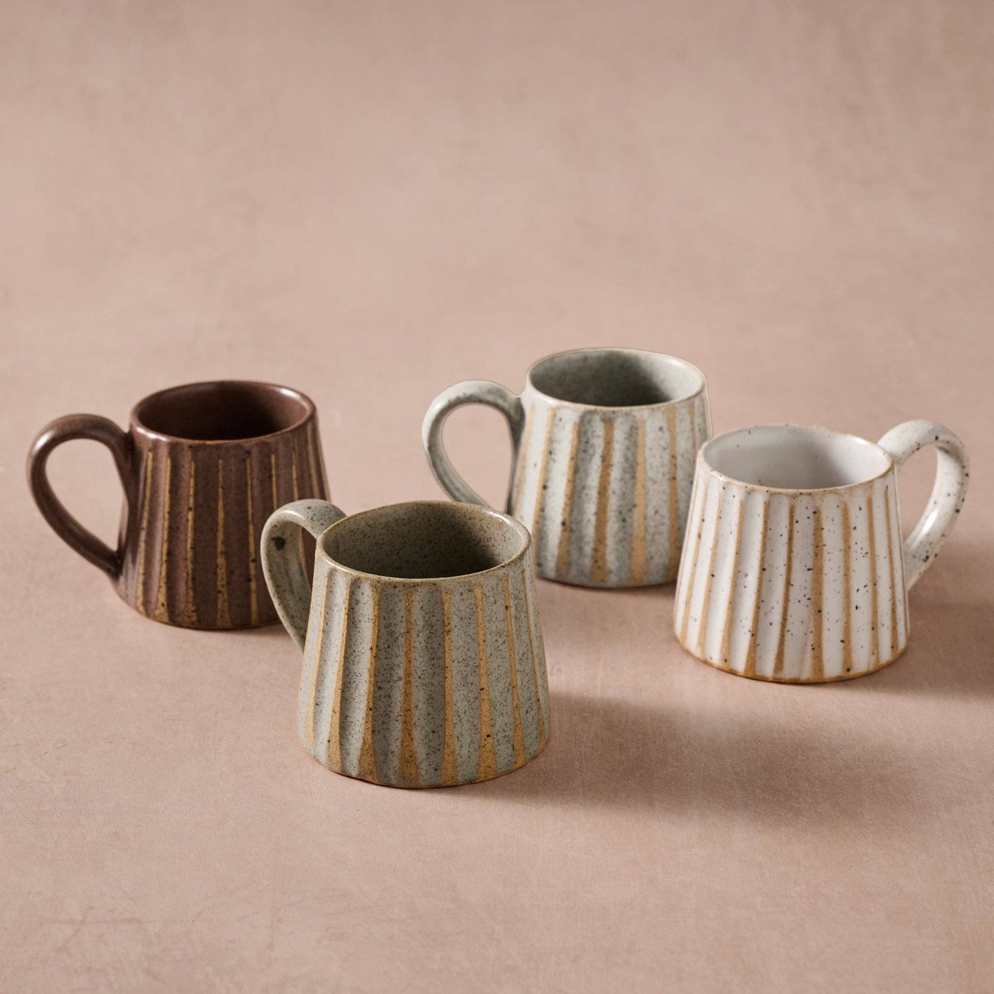 Sundara Conical Fluted Ceramic Espresso Mugs