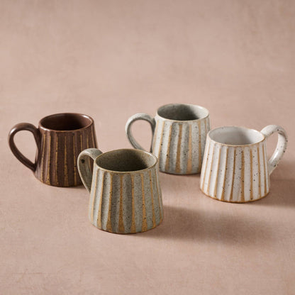 Sundara Conical Fluted Ceramic Espresso Mugs
