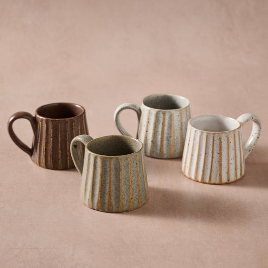 Sundara Conical Fluted Ceramic Espresso Mugs