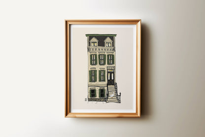 Brooklyn Brownstone Art Print: Goose on Stoop, New York City
