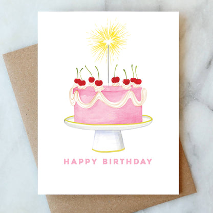 Sparkler Cake Greeting Card | Birthday Card