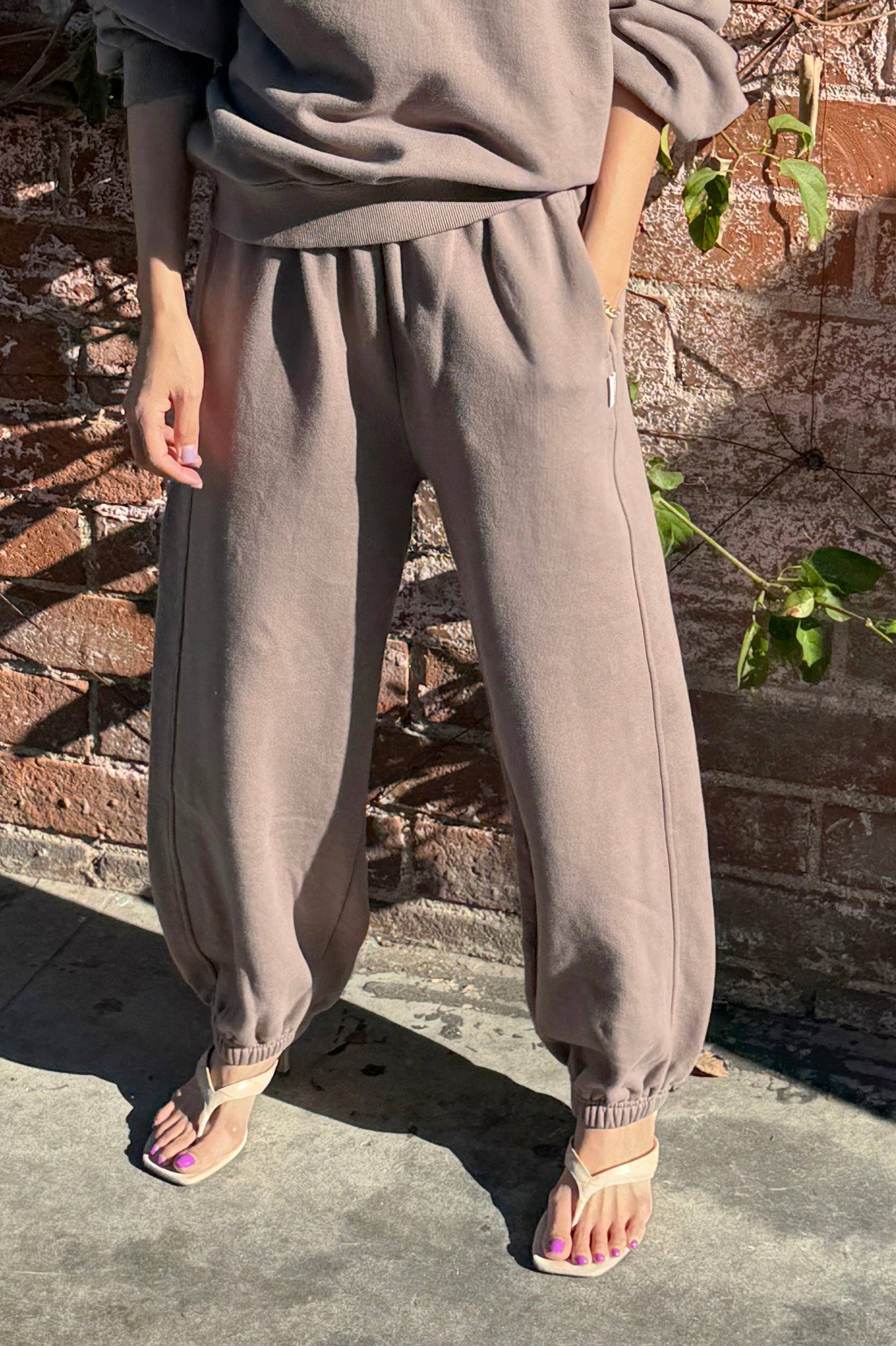 French Terry Balloon Pants- Mushroom