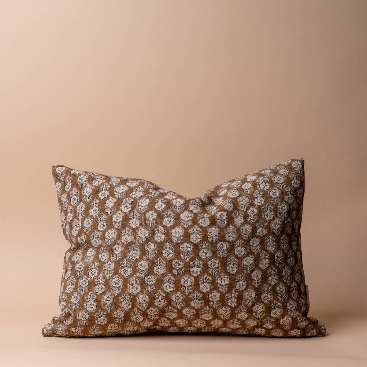 BETSY Linen Block-print Pillow Cover